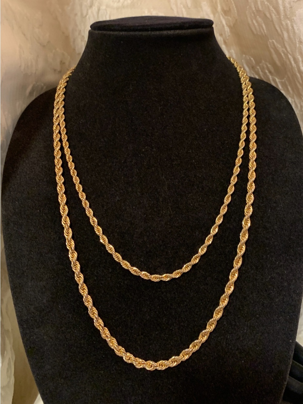 Classic Gold Rope Chain Necklace - Double Layer